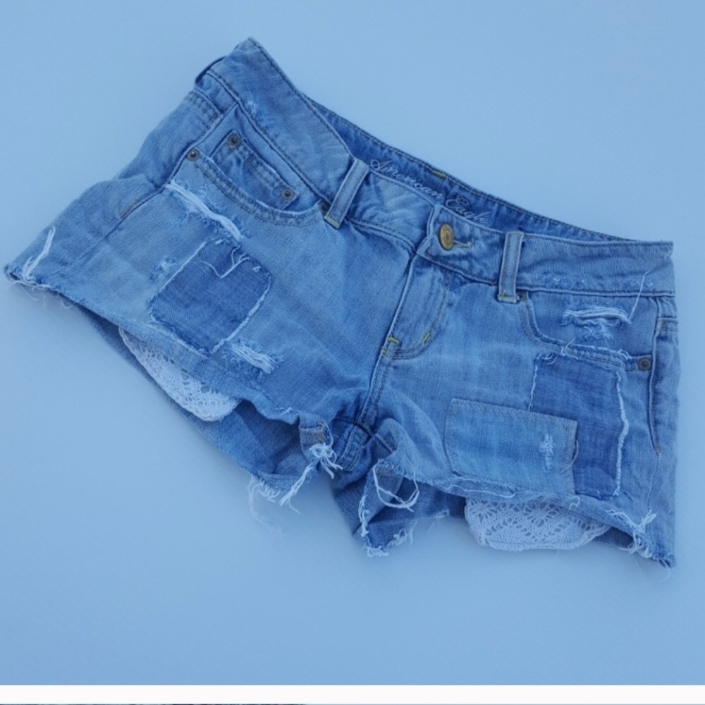 American Eagle distressed jean shorts